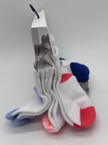 NEW 6 PAIR PACK NIKE NEWBORN LIGHT WEIGHT ANKLE SOCKS 6-12 MONTH WHITE MULTI - Picture 4 of 4