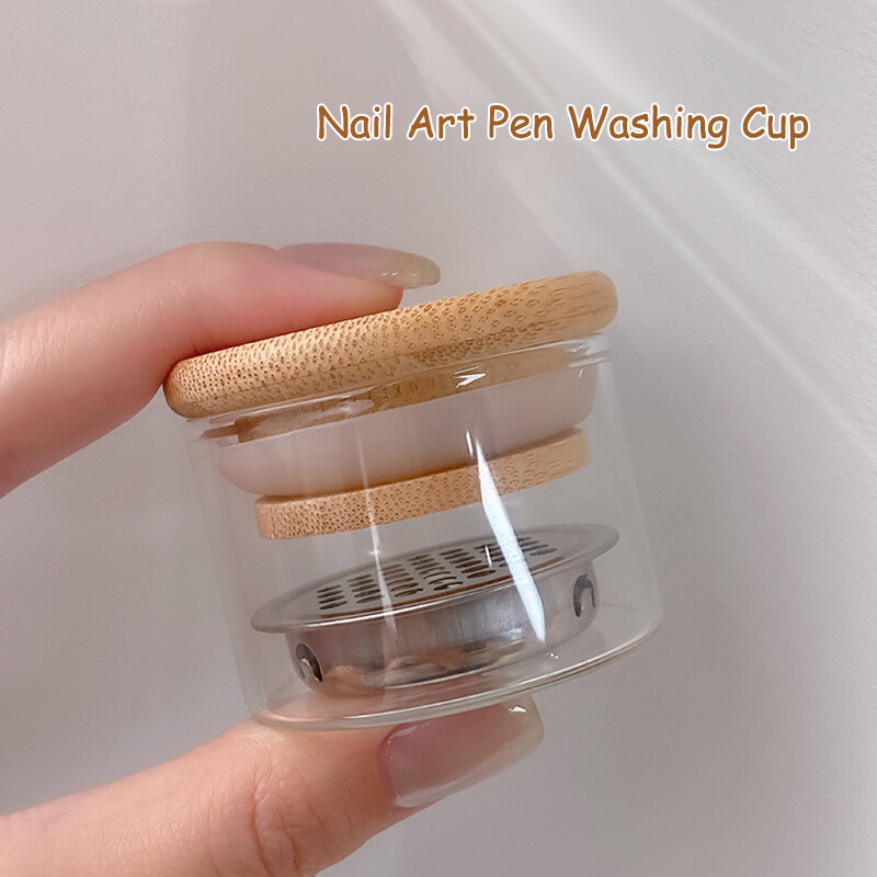 Nail Brushes Washing Cup Portable Brush Mesh Layers for Nail Art