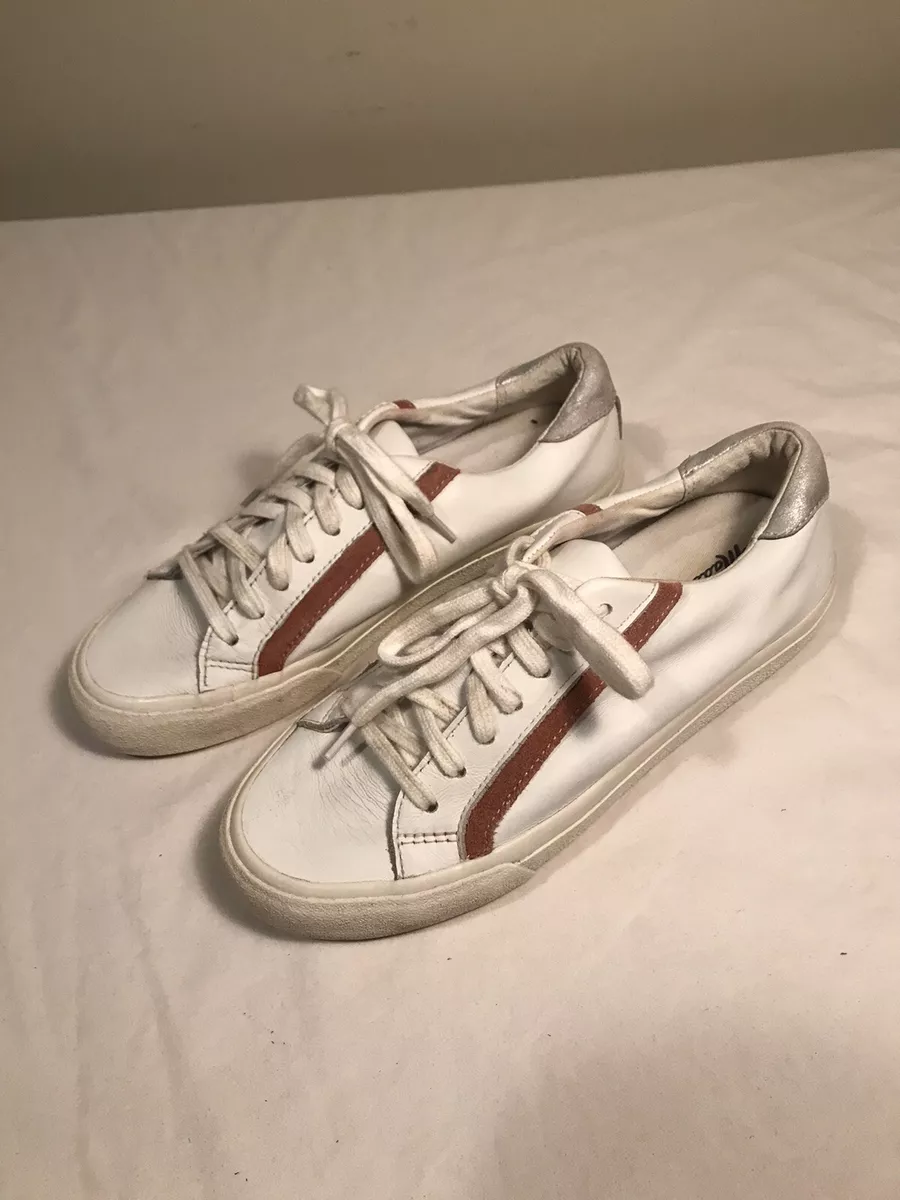 Madewell Delia Sidewalk Low Top Sneaker White Leather Womens 7