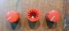 Set of 3 Red Davies 1900 Guitar Effects Pedal Amp Stompbox Control Knobs