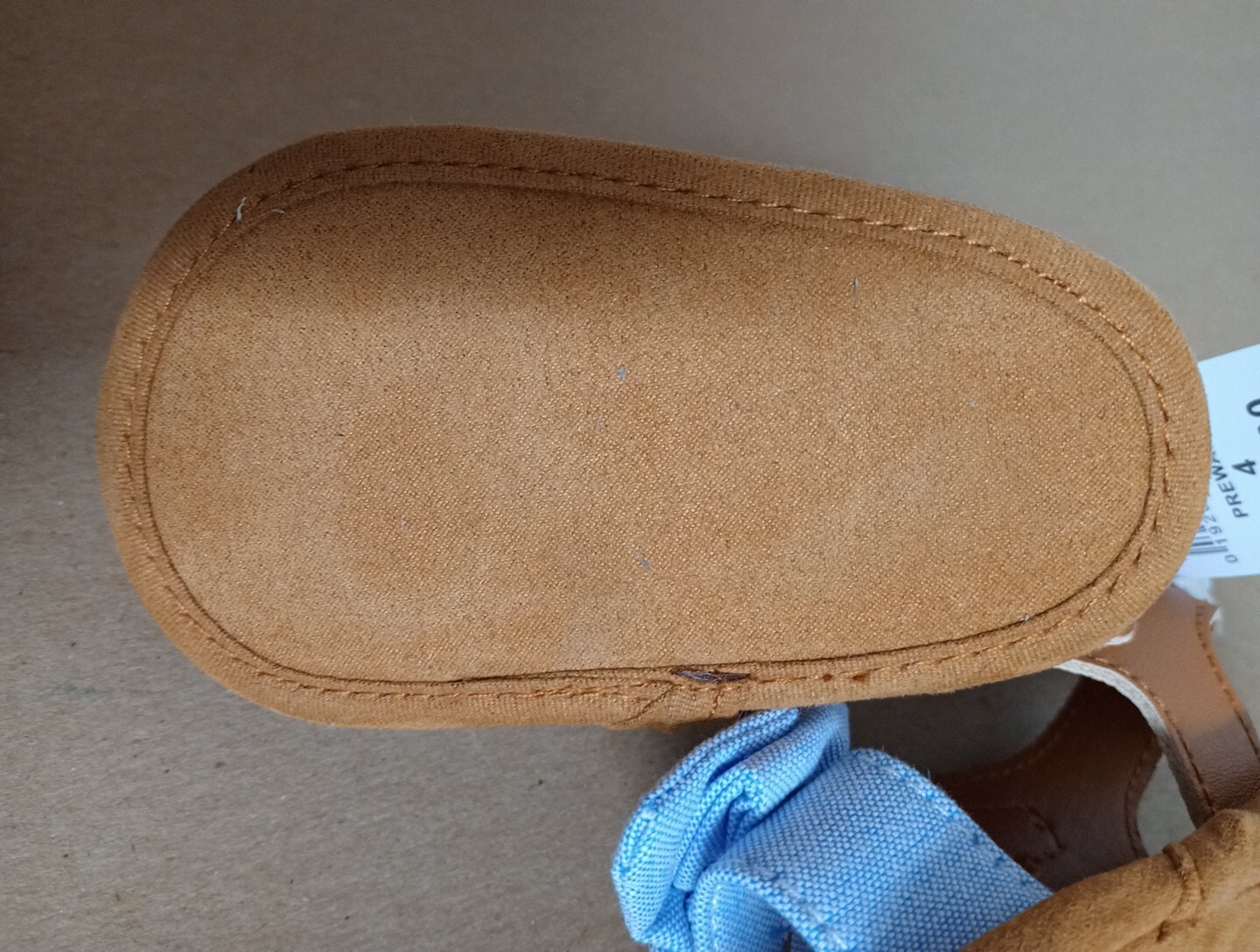 Baby Shoes PREWALK Sandals GIRLS DENIM BOW FIRST STEPS Size 4 Hook & Loop NWT