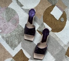 NIB Authentic Bottega Veneta Bloc Woven Leather Mules Sandals SZ 37.5 720