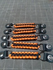 Vest extenders 5 Black & Orange  para cord lightweight but STRONG Made By Stitch