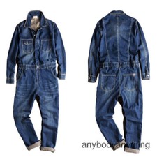 Classic Men's Denim Jumpsuit Casual Slim Fit Overalls Jeans Trousers Cowboy Pant
