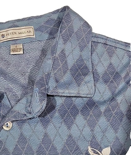 Peter Millar Golf Poloshirt Ka'anapali Golf Hawaii Herren Größe Large blau Argyle - Bild 8 von 13