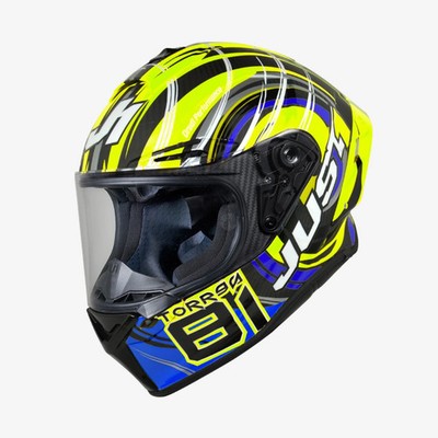 JUST-1 J-GPR TORRES RELICA Blau GLOSS Carbon Vollvisier Integralhelm M