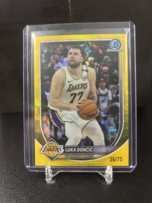Topps 2024-25 Bowman Chrome U - Luka Dončić BCV-123 yellow wave refractor/75 