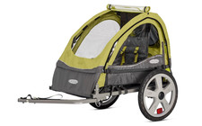 Sync Single Seat Bike Child Trailer 40lbs 5Point Harness Folding Frame Green Gre