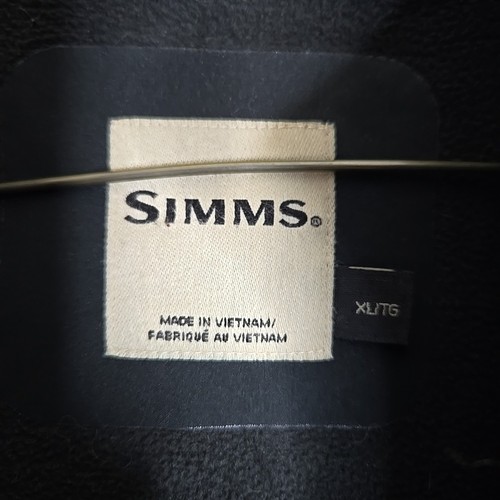 Simms Jacket Mens XL Rouge Fleece Hoody Black Camouflage Softshell Full Zip - Picture 2 of 8
