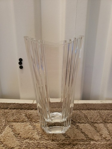 Antique French Art Deco GLASS VASE Beautiful Clear 15” - Imagen 3 de 4