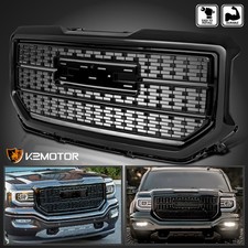 Fits 2016-2018 Gmc Sierra 1500 Denali Style Black Mesh Front Bumper Hood Grille Fits 2016-2018 Gmc Sierra 1500 Denali Style Black Mesh Front Bumper Hood Grille