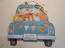 Fall Pumpkin Welcome Sign Door Decor Truck Autumn