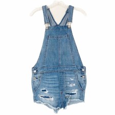 American Eagle Distressed Shortall Overalls Sz XS