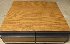 Vintage VHS Storage Holder Wood Grain 2 Drawer Cabinet Storage Case 24 Tapes 80s