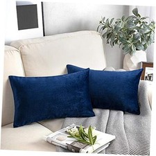 Pack of 2 Velvet Decorative Throw Pillow 20" x 12" Pack of 2 Navy Blue