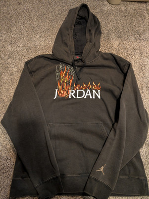 Nike Jordan x Cactus Jack Travis Scott MJ Fleece Hoodie black Size Large