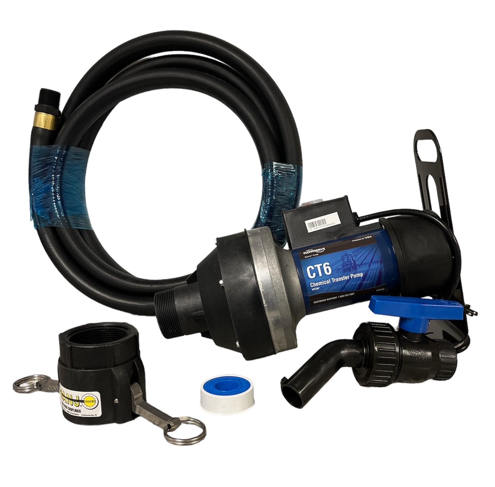 Flowserve 115 Volt CT6 Viton Pump with Hose, Valve, Spout, Bracket, and 2" QC