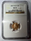 2007-$5 Pristine American Gold Eagle 1/10th oz NGC MS70 Beautiful Coin