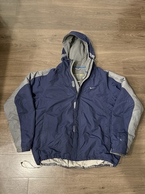 VTG 2000s Nike Navy Puffer Fleece Lined Windbreaker Jacket XXL