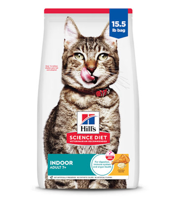 Senior 7+ Indoor Chicken Recipe Dry Cat Food 15.5lb - Hill's Science Diet