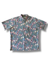 Vintage Reyn Spooner Tulip Flower Print Button Shirt Size XL Hawaii Hawaiian