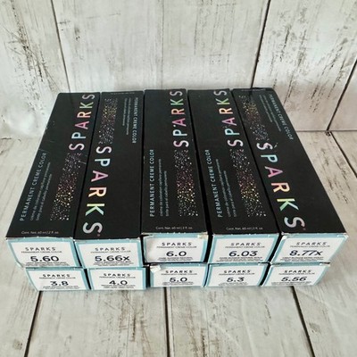 Sparks Permanent Creme Color Hair Dye Lot of 10 Tubes Assorted Brown Blonde Red