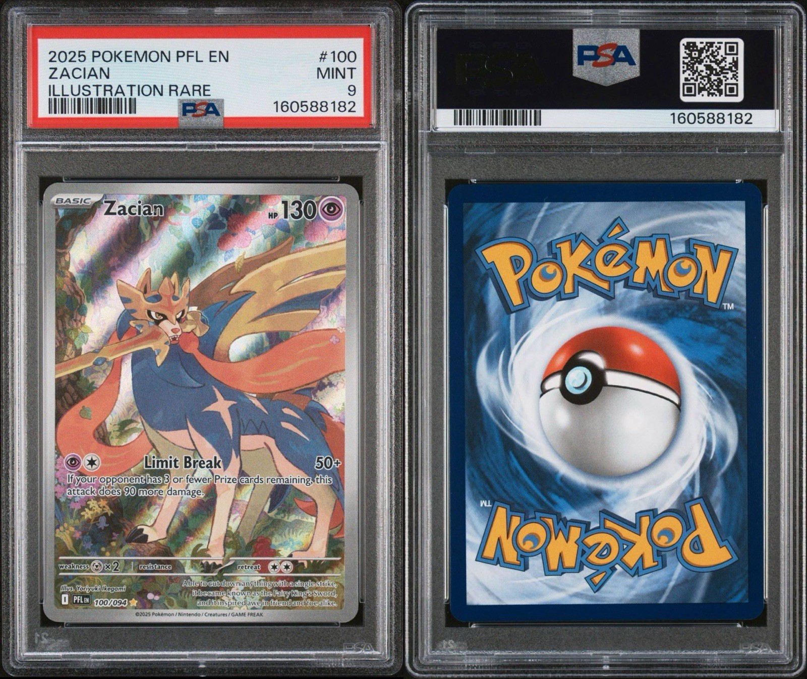 PSA 9: Pokemon Zacian Phantasmal Flames EN (100/094)