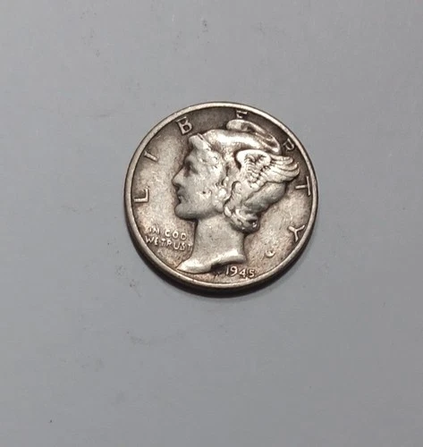 1945 - P Mercury Dime 90% Silver Grade VG - Silver Stack, Collection, Book, Gift