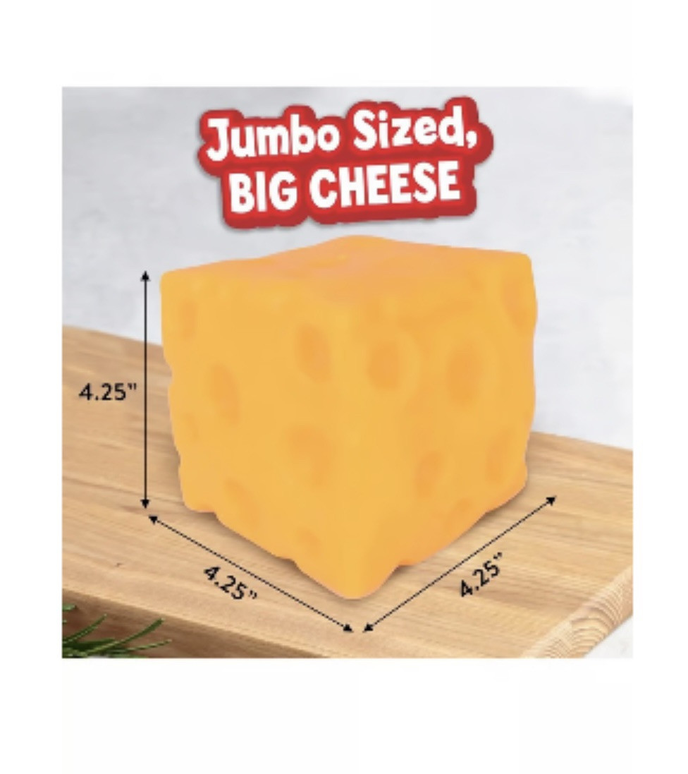 Giggle Zone Squeeze Cheese - Extra Large Squishy Block | Gag Gifts