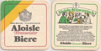 Engel brewery, Schwäbisch Gmünd - old beer mat ''Aloisle Stammtisch''
