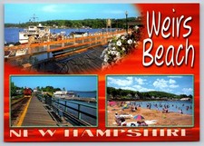 Weirs Beach New Hampshire Multi View Continental Postcard 4x6 Unused