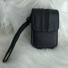 Blackberry Black Leather Sleeve Case with Built-in Holster Belt Sleeve and Strap