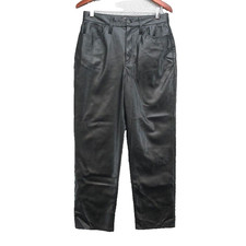 Madewell The Perfect Vintage Straight Jean Faux Leather Womens 29 8 Black