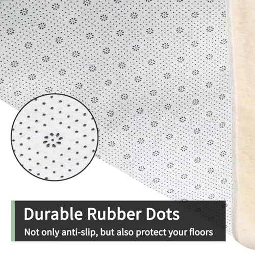 Tapetes de área 9x12 sala de estar tapete de área grande felpudo 9' x 12' (retangular) creme - Imagem 4 de 4