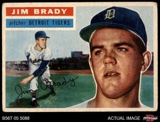 1956 Topps #126 Jim Brady Grey Back Tigers COMMON VARIATION 2.5 - GD+