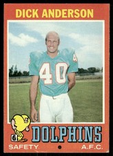 1971 Topps Dick Anderson #67 Miami Dolphins