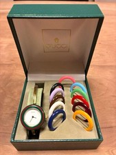 GUCCI Change Bezel 12 Colors Gold Watch Working Very Beautiful