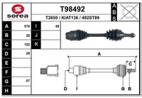 EAI Antriebswelle Vorne Rechts Passend FüR KIA Sorento I JC T98492