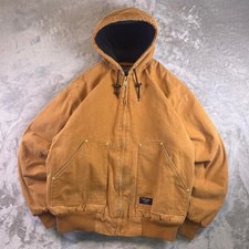 VTG 2000s Walls Work Wear Duck Canvas Hooded Work Jacket XL Brown Blanket Lined