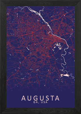 Augusta GA USA Stadtplan gerahmtes Wandbild Poster Leinwanddruck Bild
