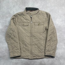 London Fog Heritage Quilted Jacket Womens Large Tartan Lined Bomber, Beige