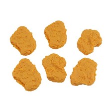 6 Pcs Artificial Chicken Nuggets, Realistic Fake Food Prop PVC Model Fake Fri...