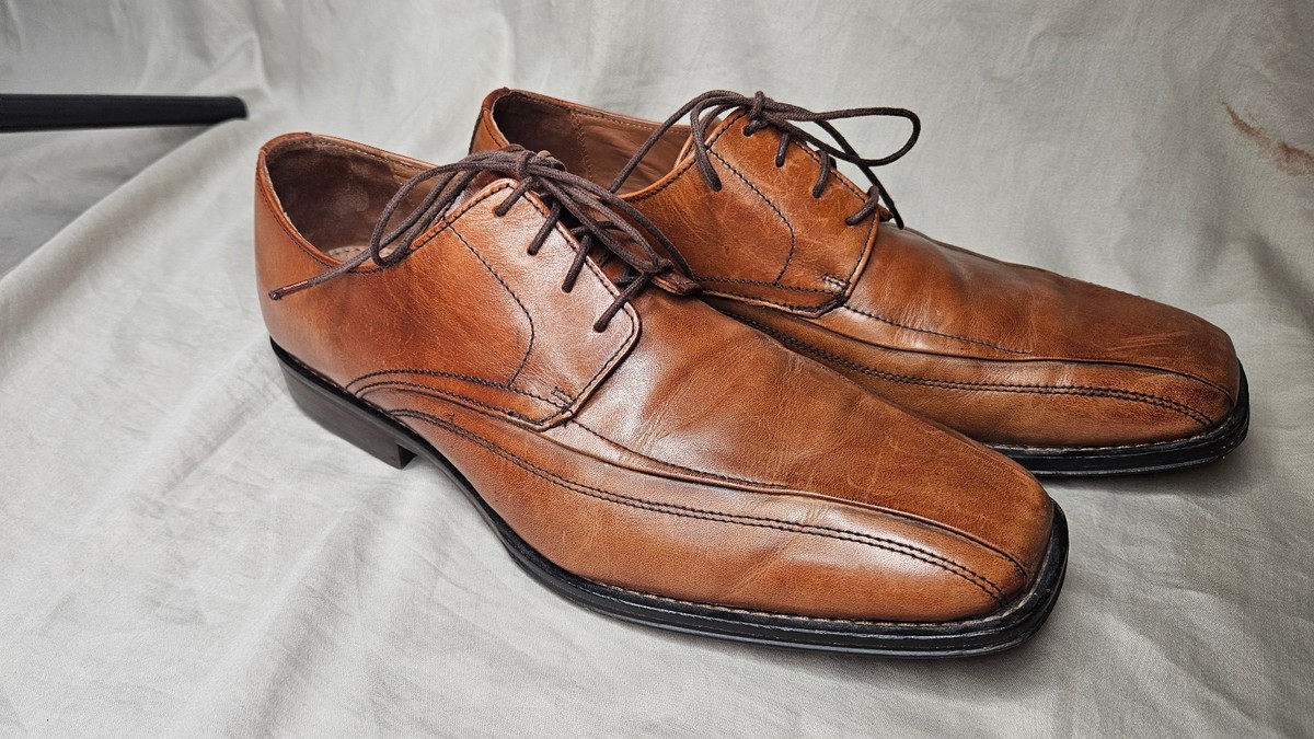 SUPER VALUE JOHNSTON&MURPHY SQUARE TOE DRESS SHOES SZ10 MENS BROWN J Murphy by Johnston & Murphy Dress Shoes Mens 9.5M Oxford  main image 4