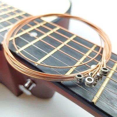 Set mit 6 Akustikgitarren - 1 Satz Gitarrensaiten, Stahl Kupfer Messing Saiten