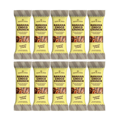 10x Dave & Jon s Nut Bar Banana & Chocolate 35g Vegan No Added Sugar