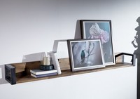 Wandregal Wandboard 150Cm Akazie GebüRstet Metall Natur Massiv Neu Ovp!!!!