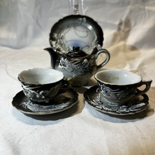 Vintage Japanese Dragon Ware Moriage Child Tea Set For 2
