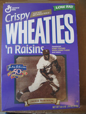Jackie Robinson Brooklyn Dodgers Collectible Wheaties Cereal Box-Opened