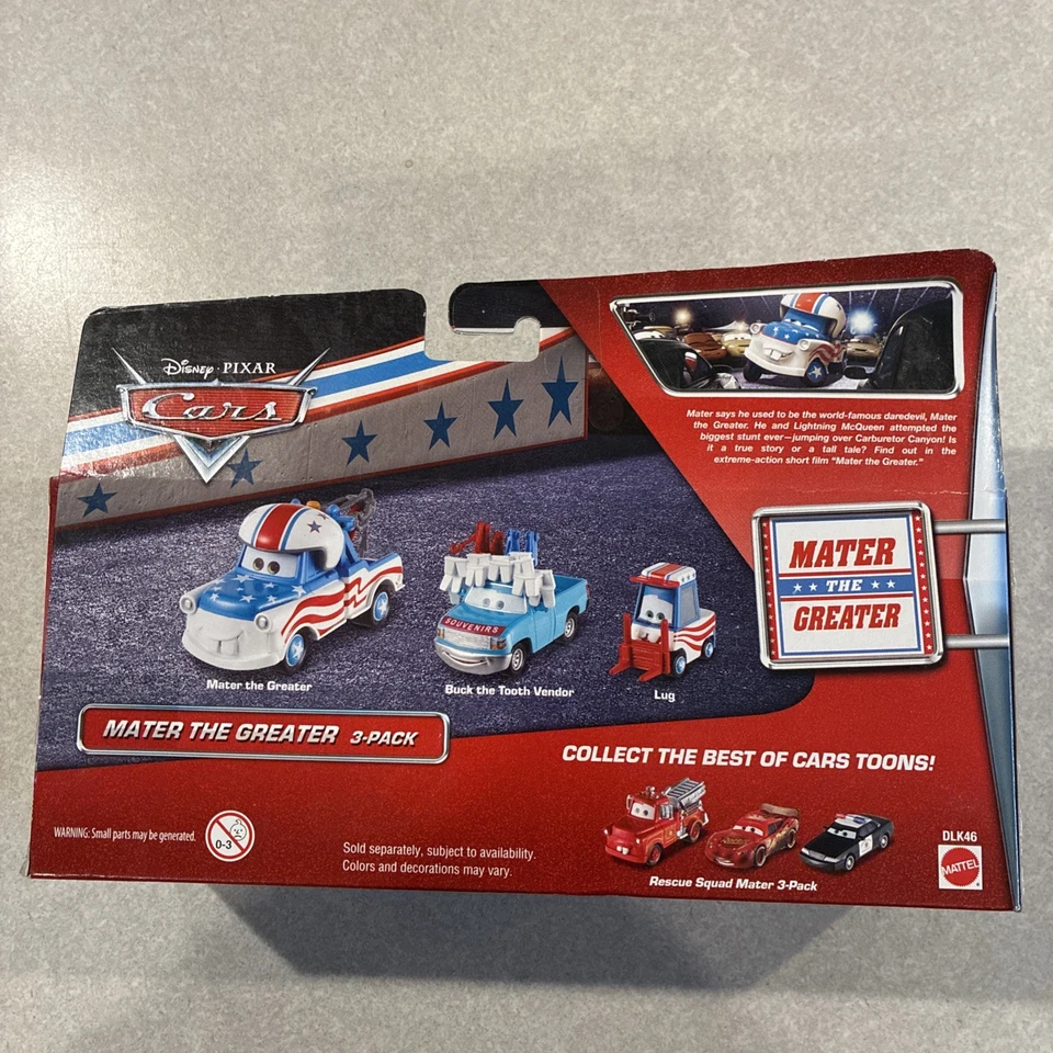 Nuevo paquete de 3 Disney Cars Mater The Greater 2015-2016 sin abrir muy bonito  Foto 3 de 4