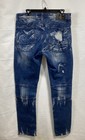 Makobi Men's Moto Jeans Blue Distressed Acid Wash Style M1723 Sz 32x32 — photo 2